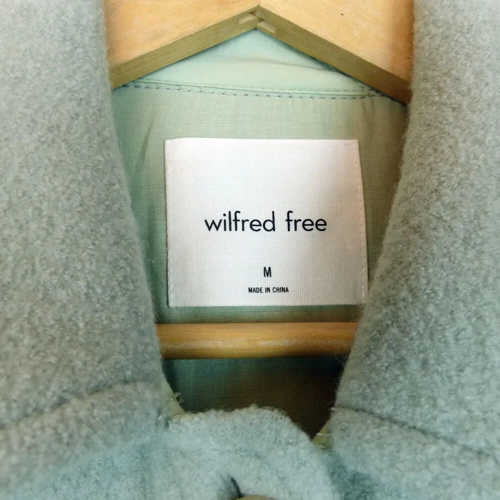 Aritzia Wilfred Free Ganna Shacket Womens M Green Merino Wool Jacket Utility NWT